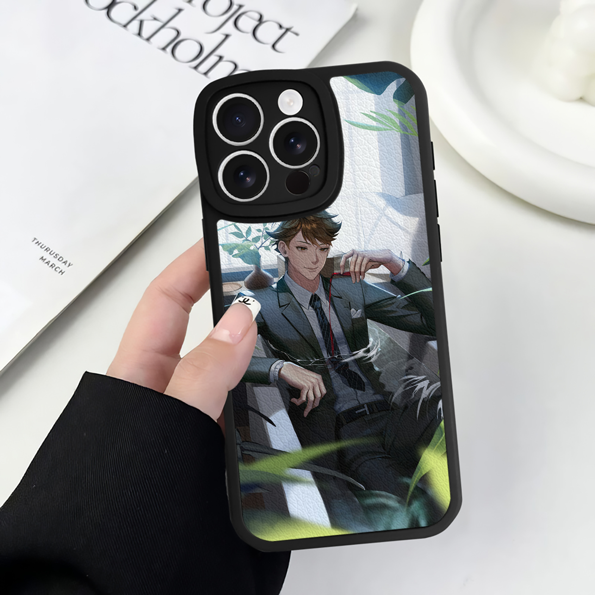 （画像用） ハイキュー!! Haikyu!! 【iPhone 16シリーズ対応】シリコンスマホケース（レザー調） 材質：シリコン